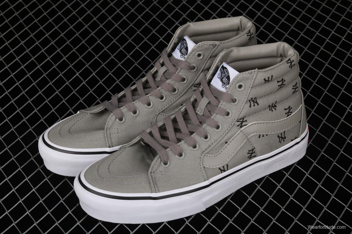 Vans Sk8-Hi Vlt Lx YaNIKEes Yankees co-branded high-top casual canvas shoes VN0A4CS5W43