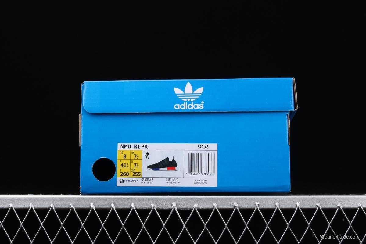 Adidas NMD_R1 Boost competes for S79168 black, blue and red color matching. Dongguan original large particles feel super soft.