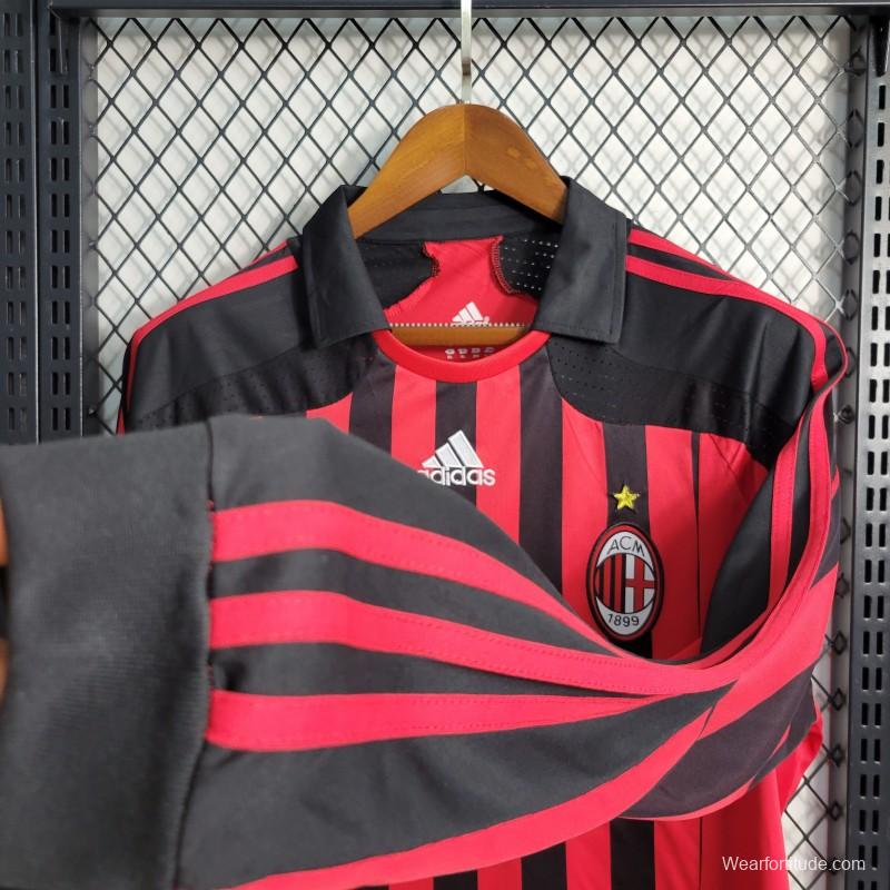 Retro 07-08 AC Milan Home Long Sleeve Jersey