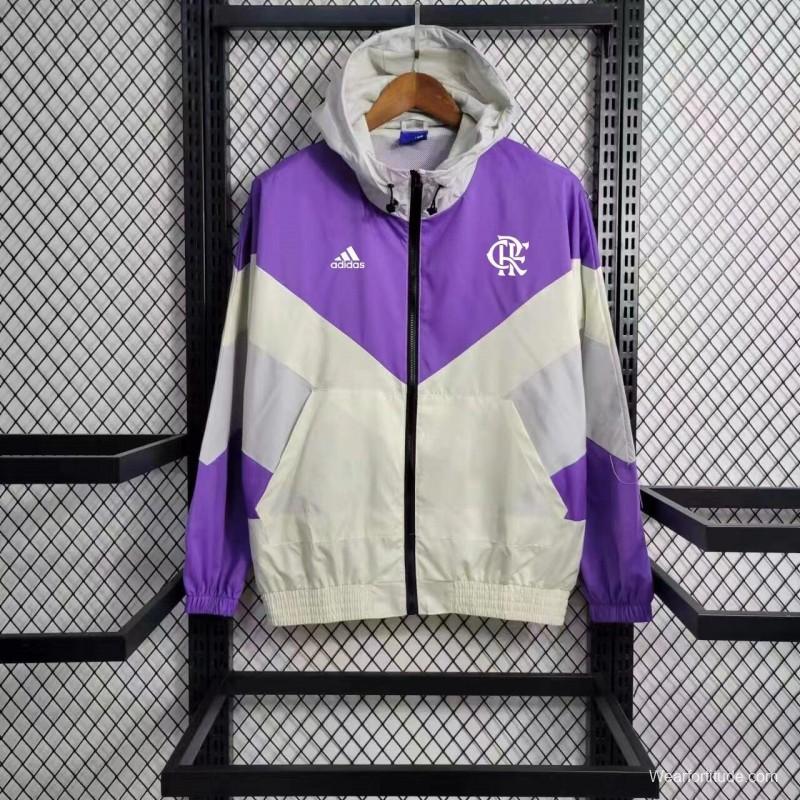 23-24 Flamengo White Purple Windbreaker