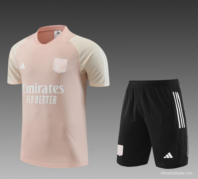 23 24 Olympique Lyonnais Lyon Pink Short Sleeve+Shorts