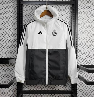 24/25 Real Madrid Black White Windbreaker