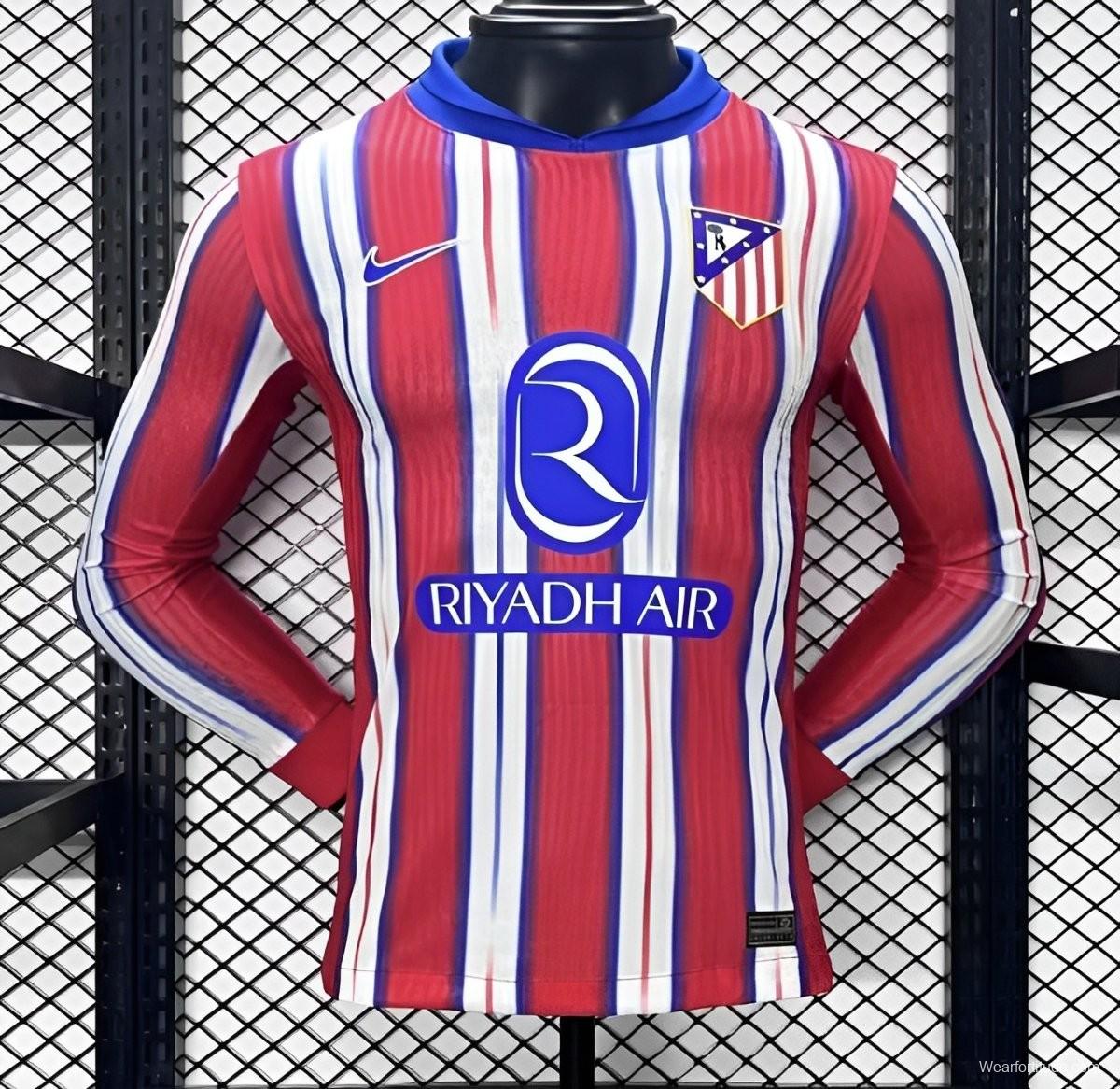 Player Version 24/25 Atletico Madrid Home Long Sleeve Jersey