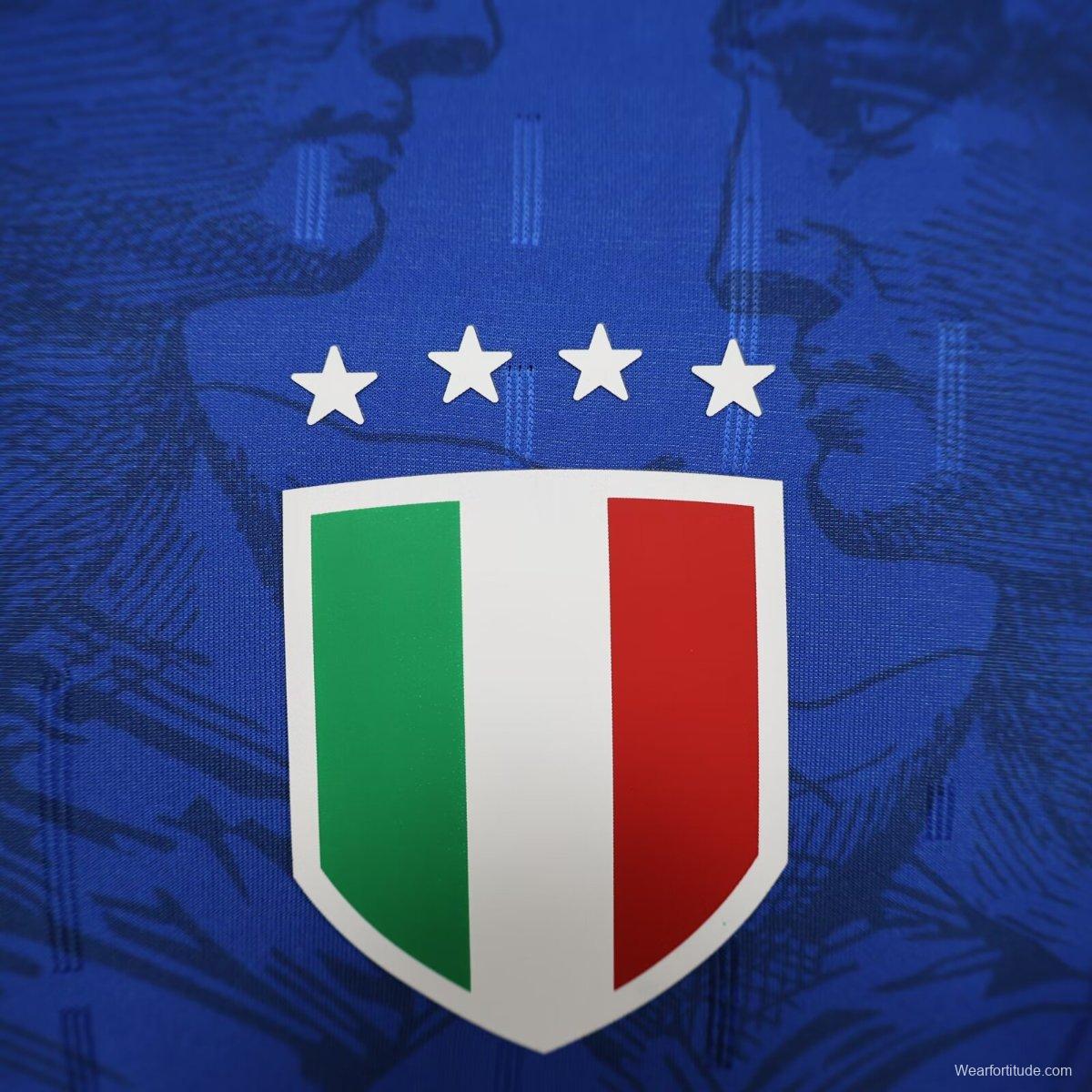 Player Version 2024 Italy Italian Football TV Blue EURO Jersey